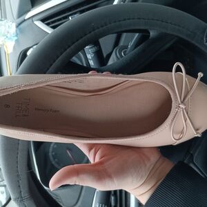 Time and Tru Cream Ballet Flats with Bow